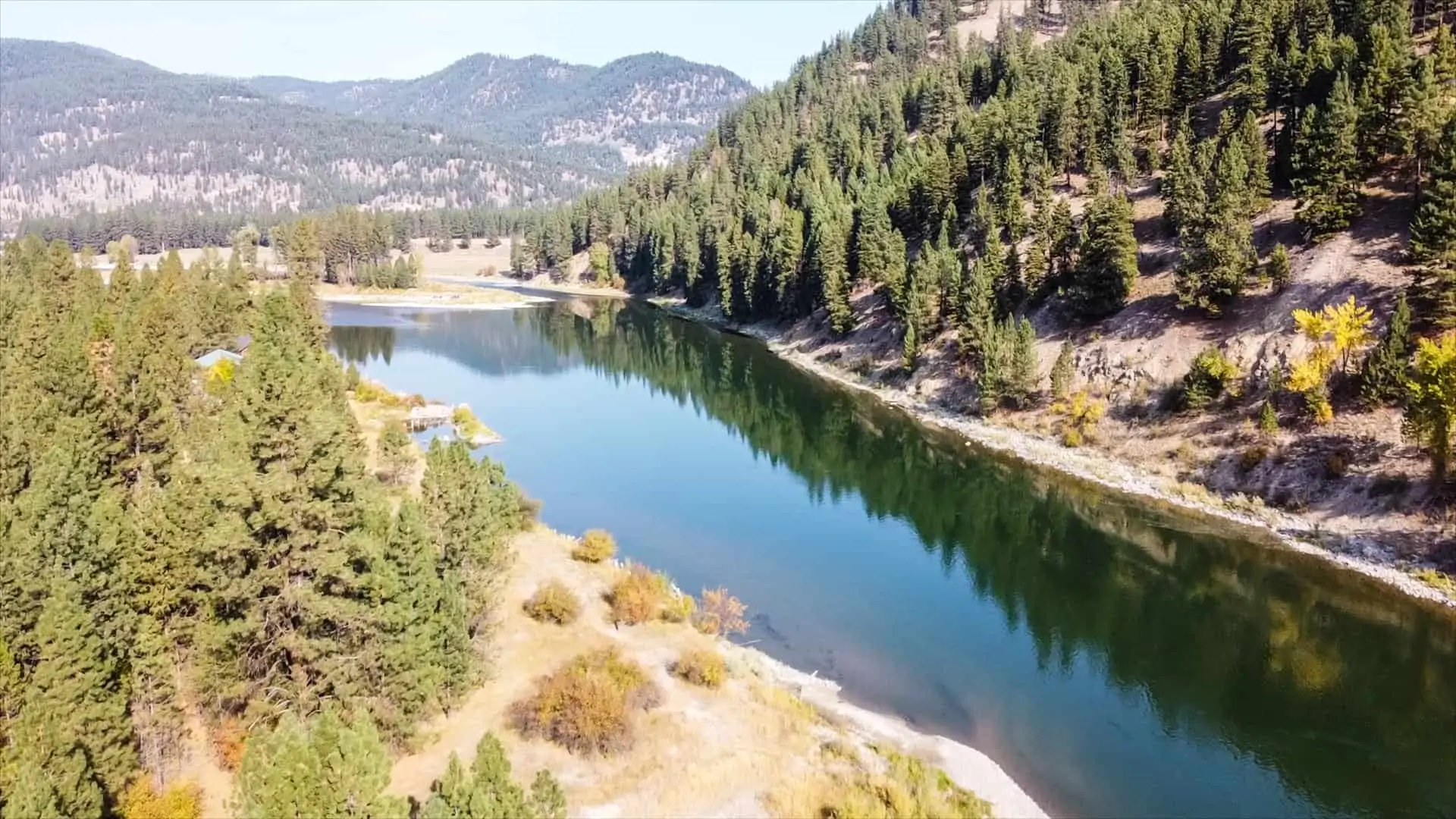 Clark Fork River Beside Hills